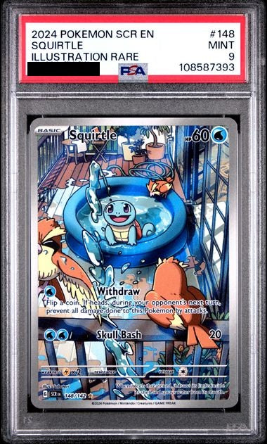 2024 POKEMON SCR EN-STELLAR CROWN ILLUSTRATION RARE #148 SQUIRTLE PSA 9