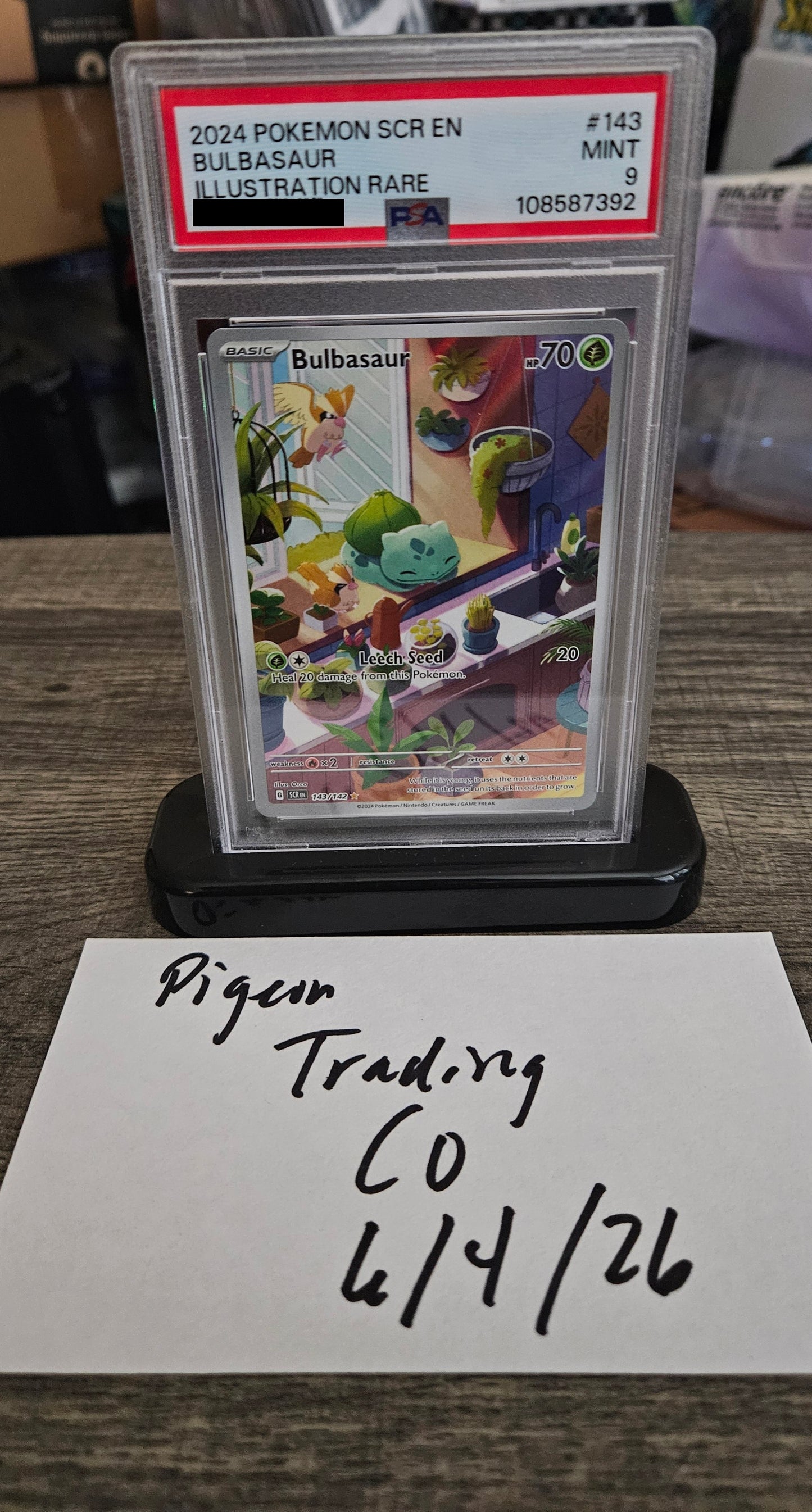 2024 POKEMON SCR EN-STELLAR CROWN ILLUSTRATION RARE #143 BULBASAUR 2024 PSA 9